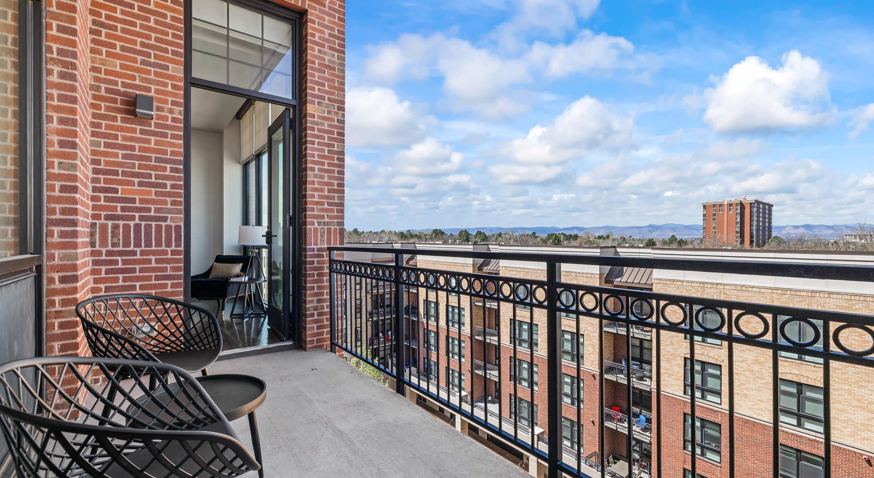chair and tables on private balcony