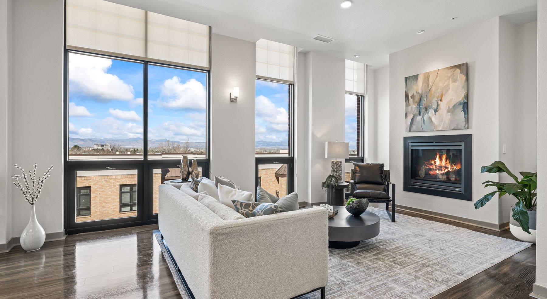 floor-to-ceiling windows in living room
